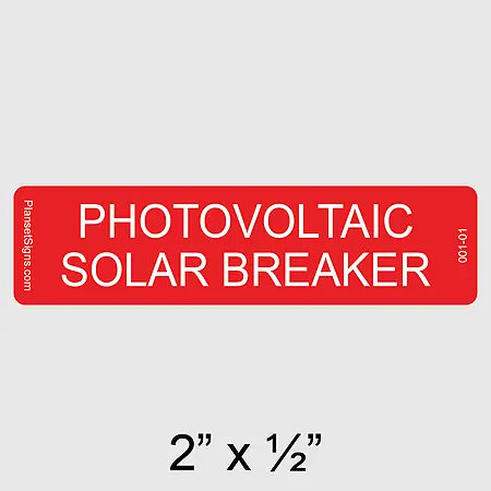 001-01 Photovoltaic Solar Breaker Label