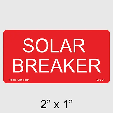 002-01 Solar Breaker Label