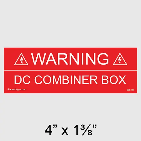 006-02 Solar DC Combiner Box Placard