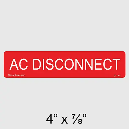 031-01 AC Disconnect Label