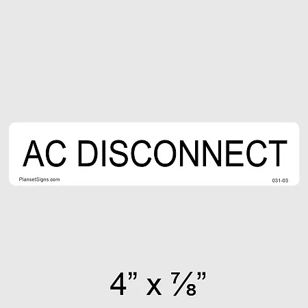 031-03 AC Disconnect Label