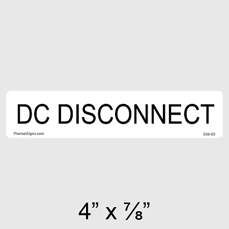 036-03 DC Disconnect Label