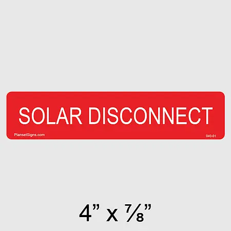 040-01 Solar Disconnect Label