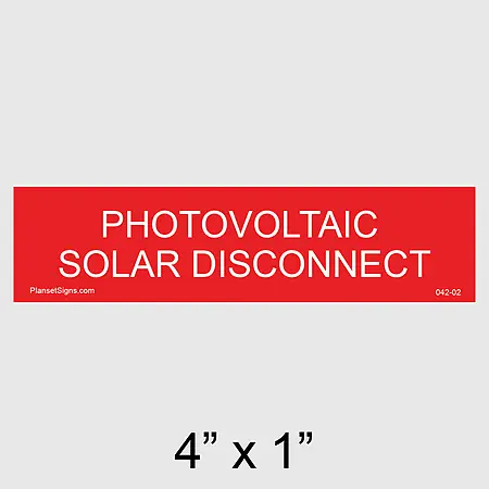 042-02 Solar Disconnect Placard