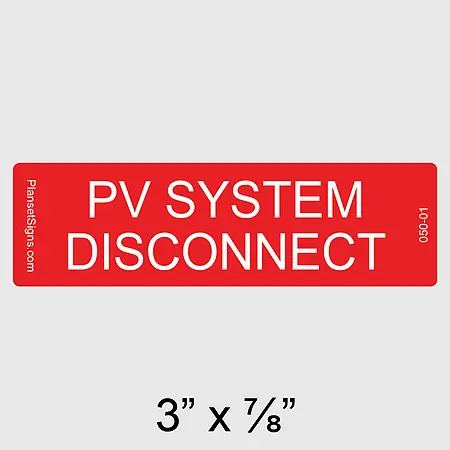 050-01 PV System Disconnect Label