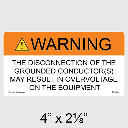 060-03 Solar Warning Label