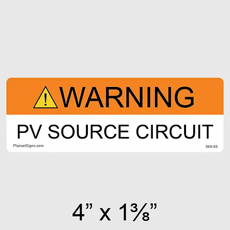 066-03 Solar Warning Source Circuit Label