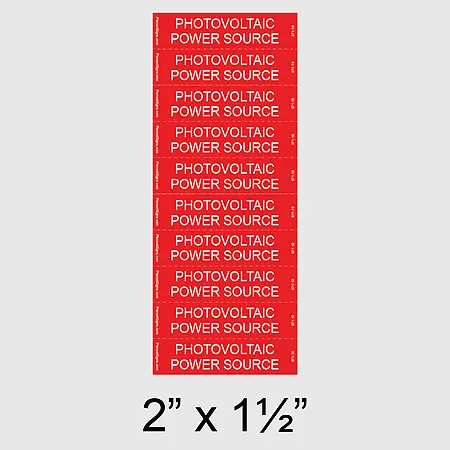 071-10 Photovoltaic Power Source Label