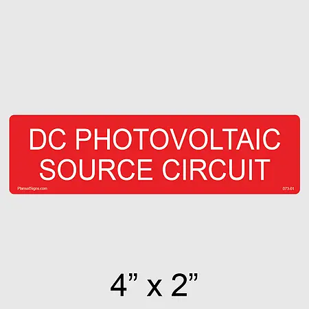 073-01 DC Photovoltaic Source Circuit Label