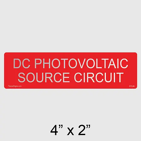 073-09 DC Photovoltaic Source Circuit Reflective Label