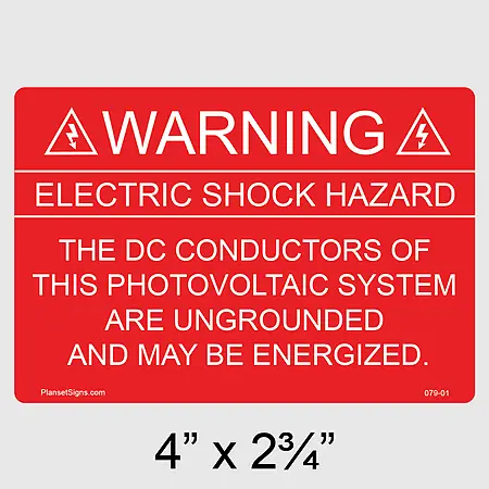 079-01 Solar Warning Label