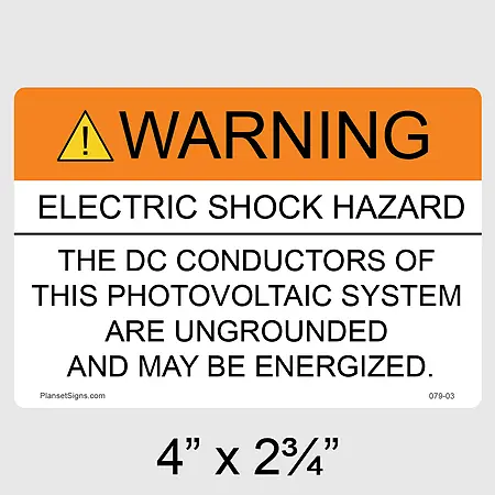 079-03 Solar Warning Label
