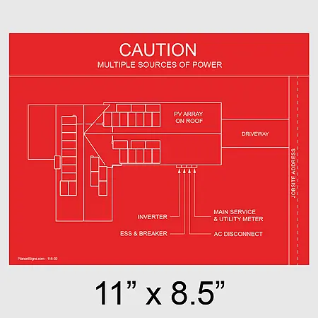 118-02 Solar Facility Map Placard (11" x 8.5")