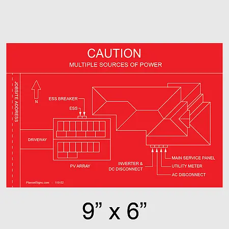 119-02 Solar Facility Map Placard (9" x 6")