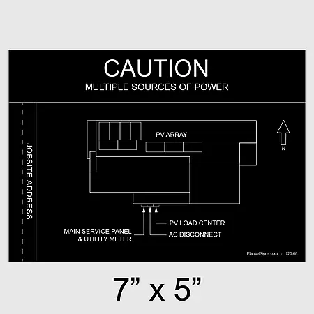 120-02 Solar Facility Map Placard (7" x 5") - Black