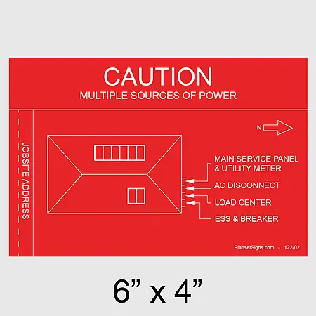 122-02 Solar Facility Map Placard (6" x 4")