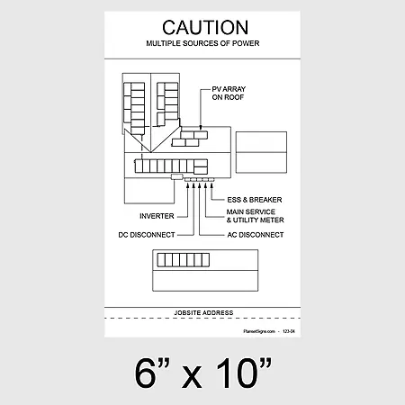 123-02 Solar Facility Map Placard (6" x 10") - White