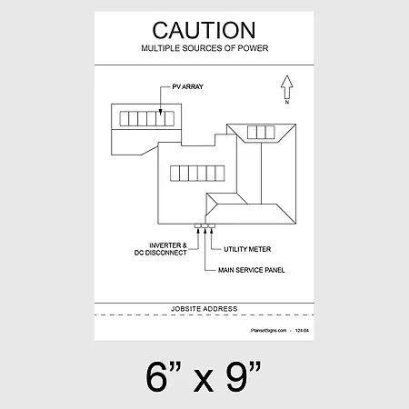 124-02 Solar Facility Map Placard (6" x 9") - White