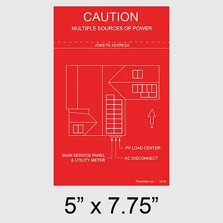 125-02 Solar Facility Map Placard (5" x 7.75")
