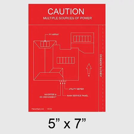 126-02 Solar Facility Map Placard (5" x 7")