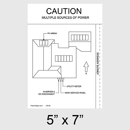 126-02 Solar Facility Map Placard (5" x 7") - White