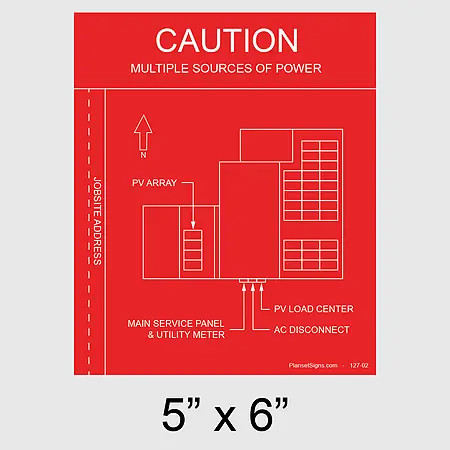 127-02 Solar Facility Map Placard (5" x 6")