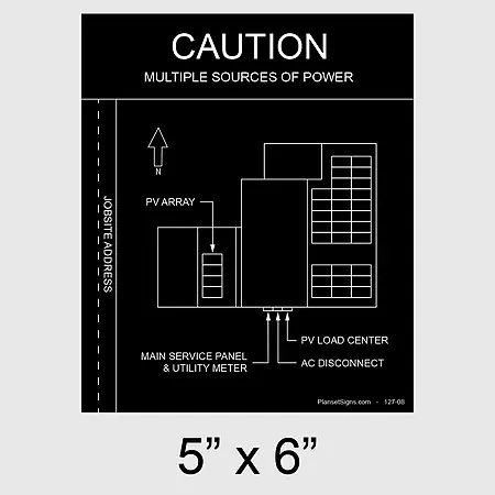127-02 Solar Facility Map Placard (5" x 6") - Black