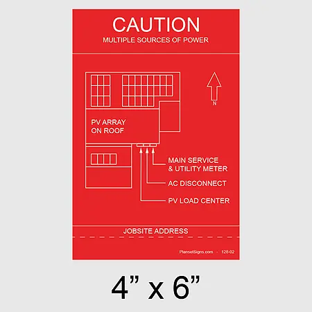 128-02 Solar Facility Map Placard (4" x 6")