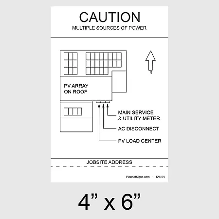 128-02 Solar Facility Map Placard (4" x 6") - White