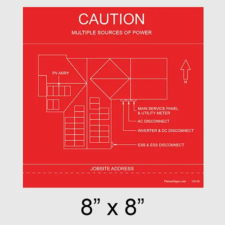 129-02 Solar Facility Map Placard (8" x 8")