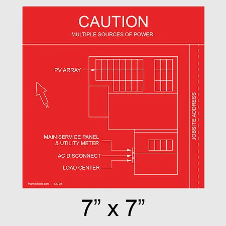 130-02 Solar Facility Map Placard (7" x 7")