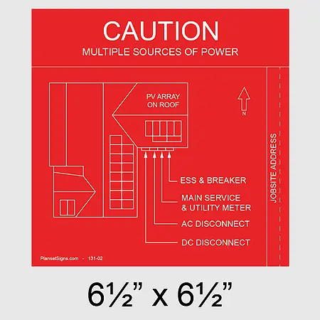 131-02 Solar Facility Map Placard (6.5" x 6.5")
