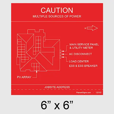 132-02 Solar Facility Map Placard (6" x 6")