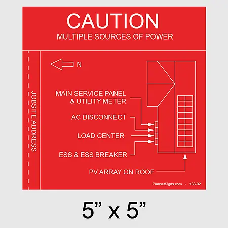 133-02 Solar Facility Map Placard (5" x 5")
