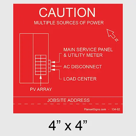 134-02 Solar Facility Map Placard (4" x 4")