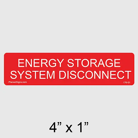 176-01 Energy Storage System Disconnect Label