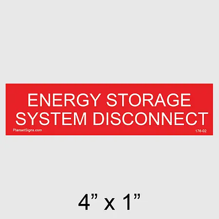 176-02 Energy Storage System Disconnect Placard