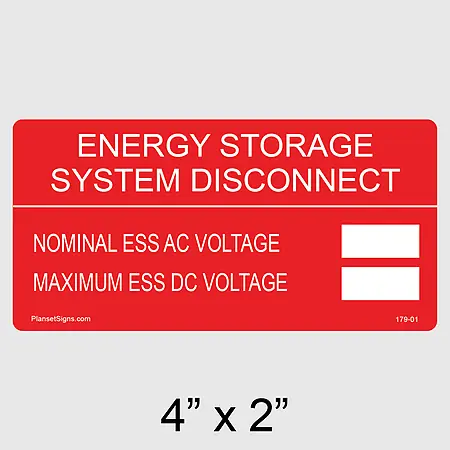 179-01 Energy Storage System Disconnect Label