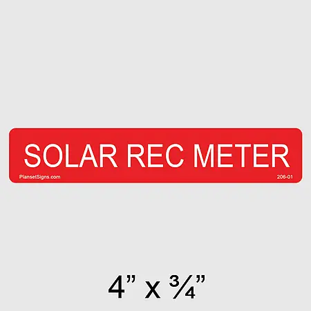 206-01 Solar Rec Meter Label