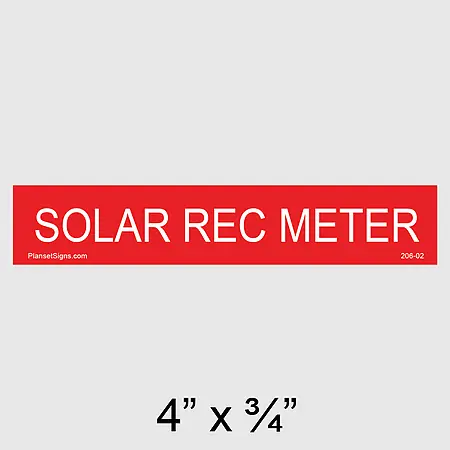 206-02 Solar Rec Meter Placard