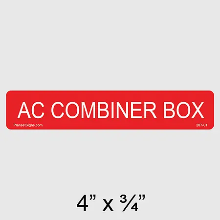 207-01 AC Combiner Box Label