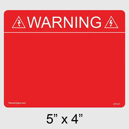 275-01 Warning Custom Label