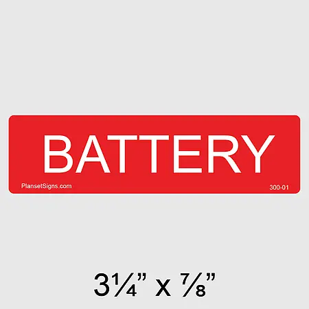 300-01 Battery Label