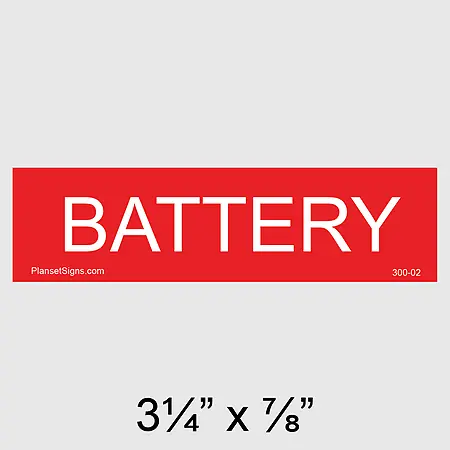 300-02 Battery Placard
