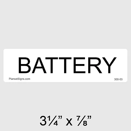 300-03 Battery Label