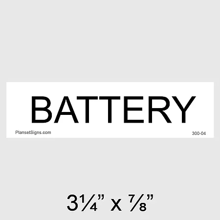 300-04 Battery Placard