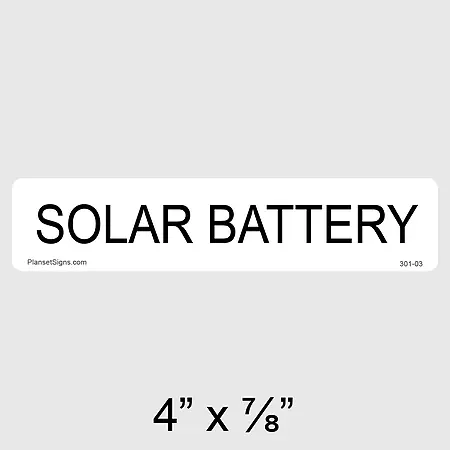 301-03 Solar Battery Label