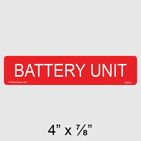 302-01 Battery Unit Label