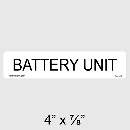 302-03 Battery Unit Label