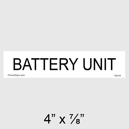 302-04 Battery Unit Placard